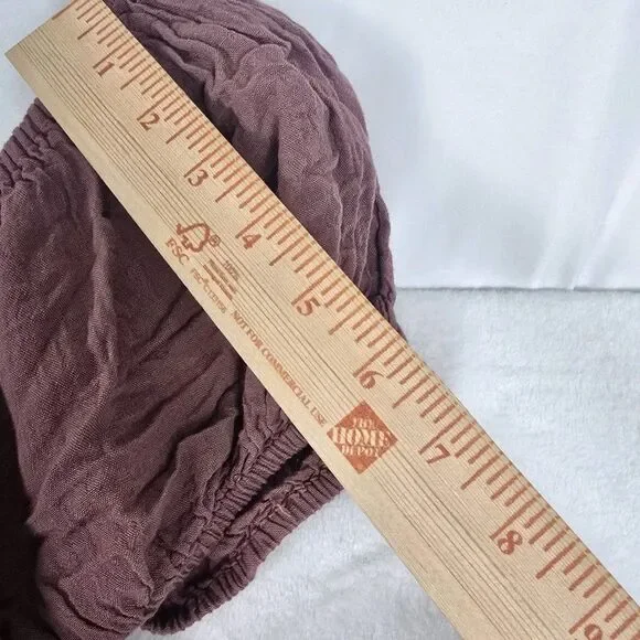 Sim & Sam Milkmaid Gauze Midi Dress Women Large Mauve Clay Smocked Puff Sleeve - Picture 5 of 7